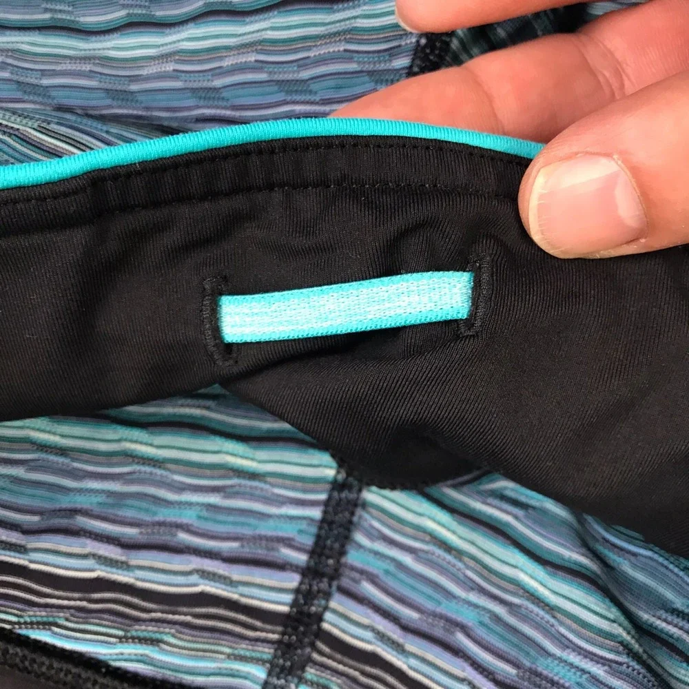 Lululemon Pace‎ Rival Crop Leggings Womens 4 Space Dyed Blue Pockets 23